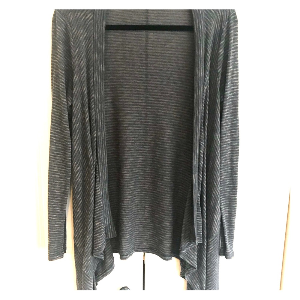 Grey Striped Sweater Shrug